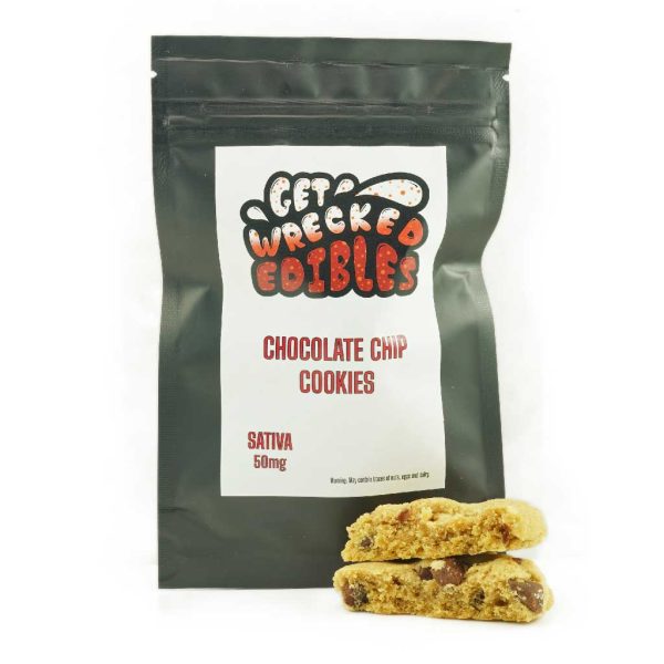 Buy Get Wrecked Edibles – Chocolate Chip Cookies 50mg THC (Sativa) online Canada