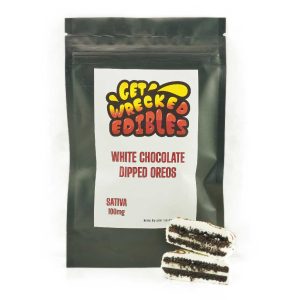 Buy Get Wrecked Edibles – White Chocolate Dipped Oreo Cookies 100mg THC (Sativa) online Canada
