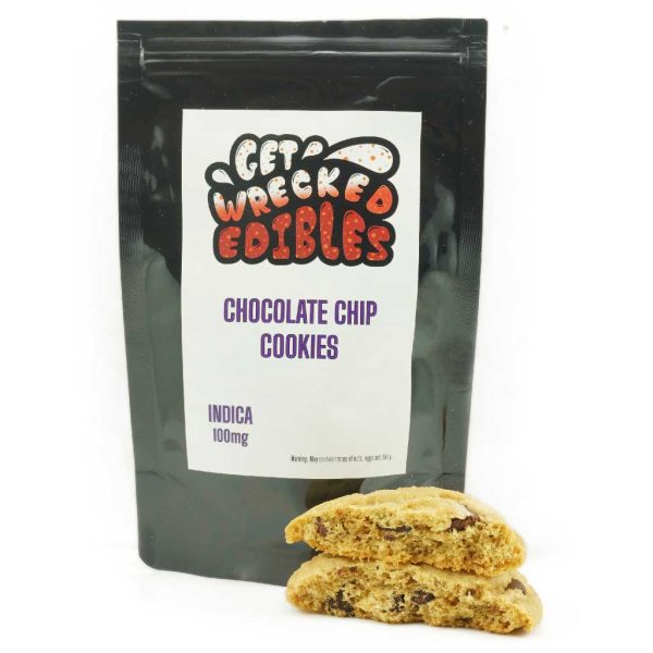 Buy Get Wrecked Edibles – Chocolate Chip Cookies 100mg THC (Indica) online Canada