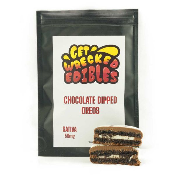 Buy Get Wrecked Edibles – Chocolate Dipped Oreo Cookies 50mg THC (Sativa) online Canada