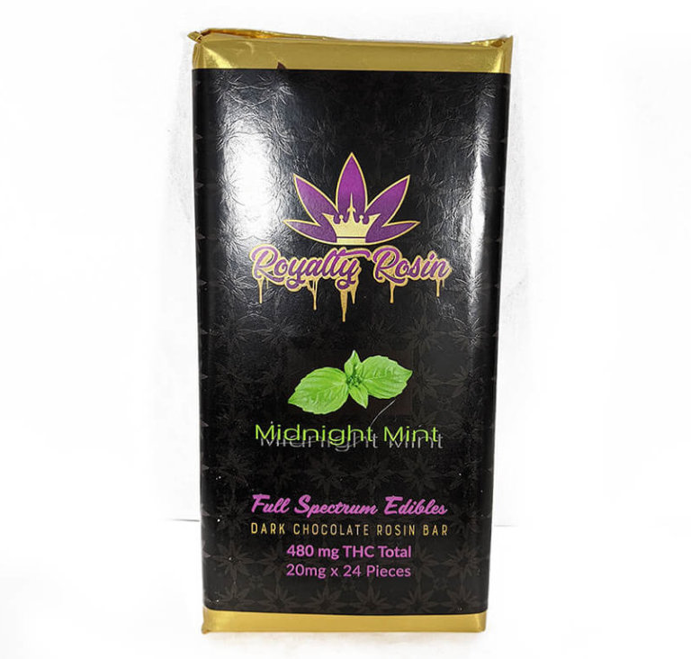 Royalty Rosin THC Chocolate Bar Midnight Mint (480MG) Low Price Bud