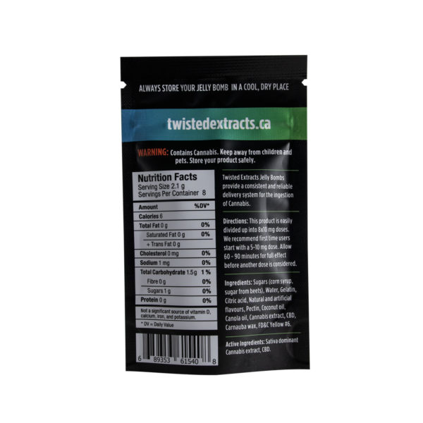 Buy Twisted Extracts Mango Jelly Bombs 1:1 40 THC 40mg CBD Sativa online Canada