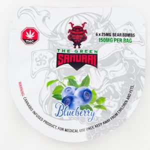 Buy The Green Samurai – Blueberry Bear Bombs 150mg THC online Canada