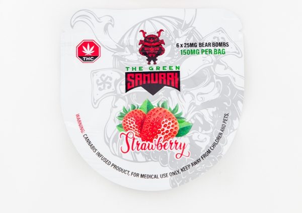 Buy The Green Samurai – Strawberry Bear Bombs 150mg THC online Canada