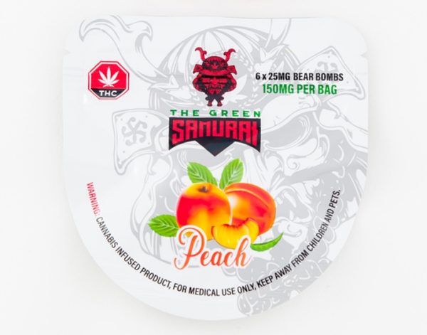 Buy The Green Samurai – Peach Bear Bombs 150mg THC online Canada