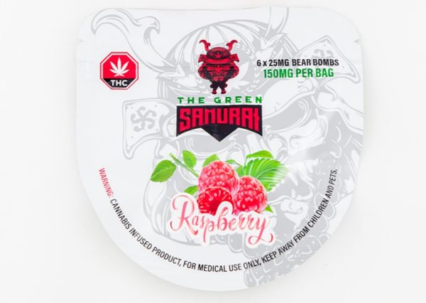Buy The Green Samurai – Raspberry Bear Bombs 150mg THC online Canada