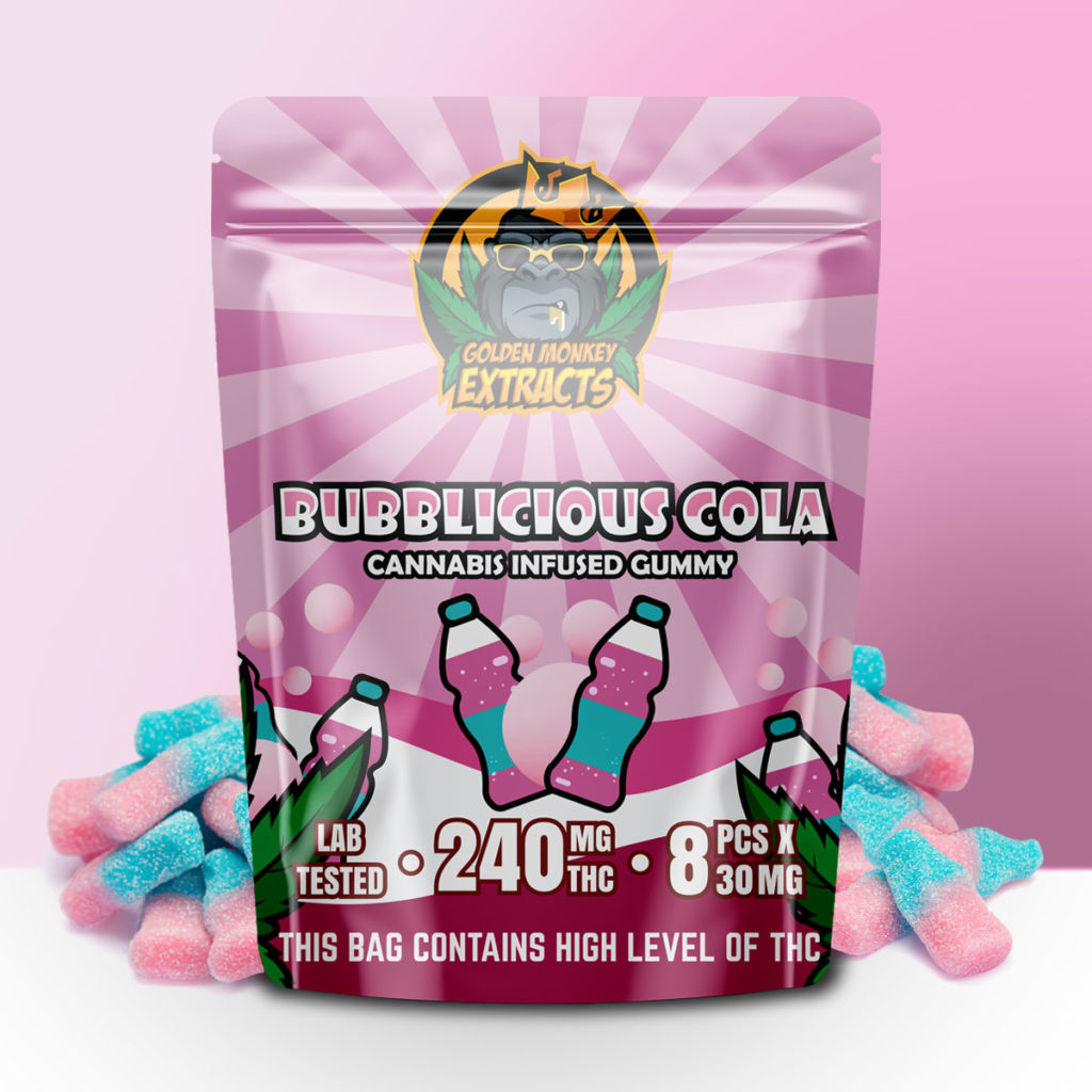 Buy Golden Monkey Extracts – Bubbalicious Cola Gummy 240mg THC online Canada