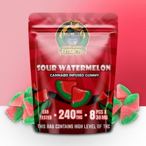 Buy Golden Monkey Extracts – Sour Watermelon Gummy 240mg THC online Canada