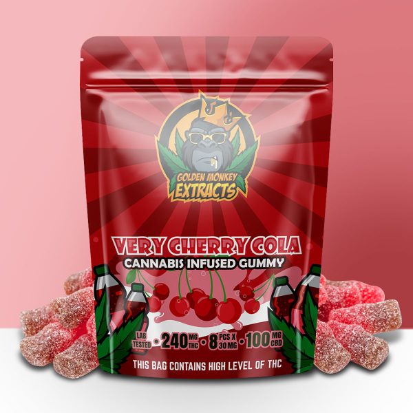 Buy Golden Monkey Extracts – Very Cherry Colas Gummy 240mg THC : 100mg CBD online Canada