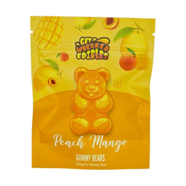 Buy Get Wrecked Edibles – Peach Mango Gummy Bears THC online Canada