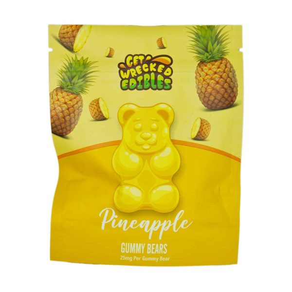 Buy Get Wrecked Edibles – Pineapple Gummy Bears THC online Canada