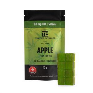 Buy Twisted Extracts THC Apple Jelly Bombs 80mg Sativa online Canada