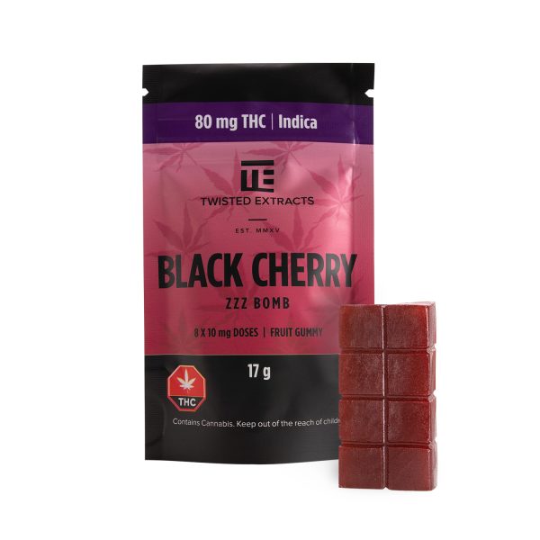 Buy Twisted Extracts Black Cherry ZZZ Bomb 80mg THC Indica online Canada