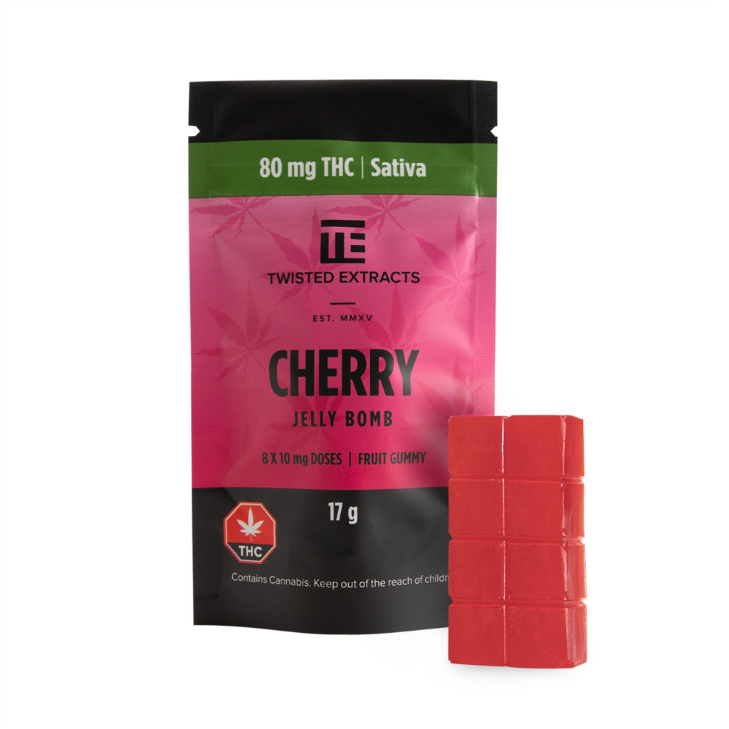 Buy Twisted Extracts Cherry Jelly Bombs 80mg THC Sativa online Canada