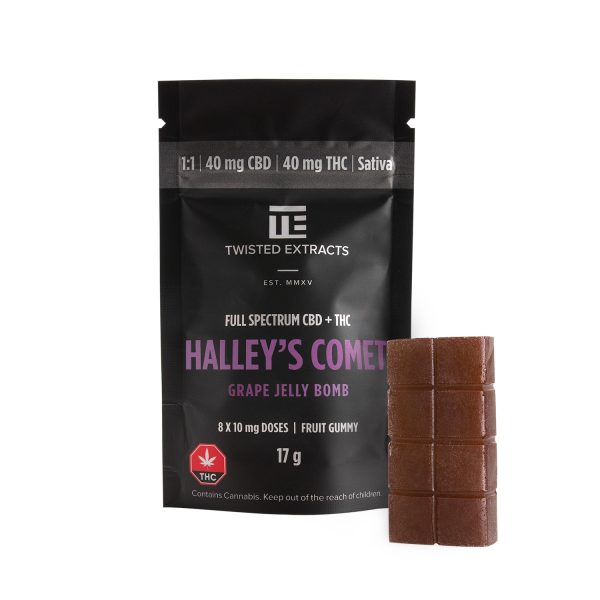 Buy Twisted Extracts Halleys Comet Grape 40mg THC 40mg CBD Sativa online Canada