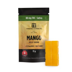 Buy Twisted Extracts Mango Jelly Bombs 80mg THC Sativa online Canada