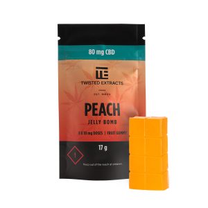 Buy Twisted Extracts Peach Jelly Bombs 80mg CBD online Canada