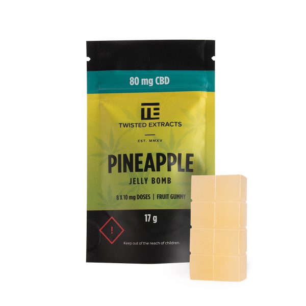 Buy Twisted Extracts Pineapple Jelly Bombs 80mg CBD online Canada