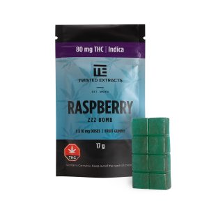 Buy Twisted Extracts Blue Raspberry ZZZ Bomb 80mg THC Indica online Canada
