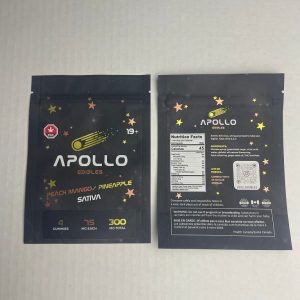 Buy Apollo Edibles – Peach Mango/Pineapple Shooting Stars 300mg THC Sativa online Canada