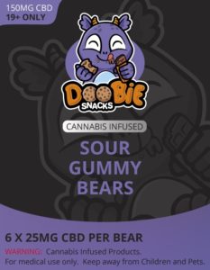 Buy Doobie Snacks – Sour Gummy Bears 150mg CBD online Canada