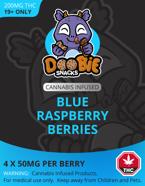 Buy Doobie Snacks – Blue Raspberry 200mg THC online Canada