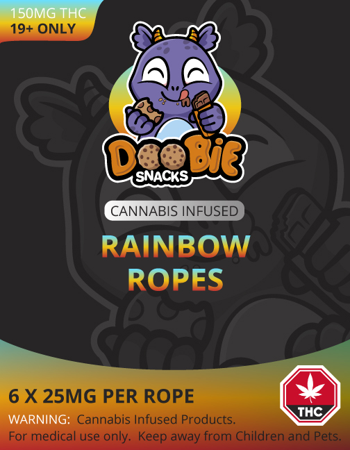 Buy Doobie Snacks – Rainbow Ropes 150mg THC online Canada