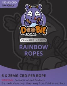 Buy Doobie Snacks – Rainbow Ropes 150mg CBD online Canada