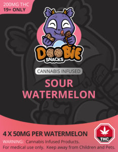 Buy Doobie Snacks – Sour Watermelon 200mg THC online Canada