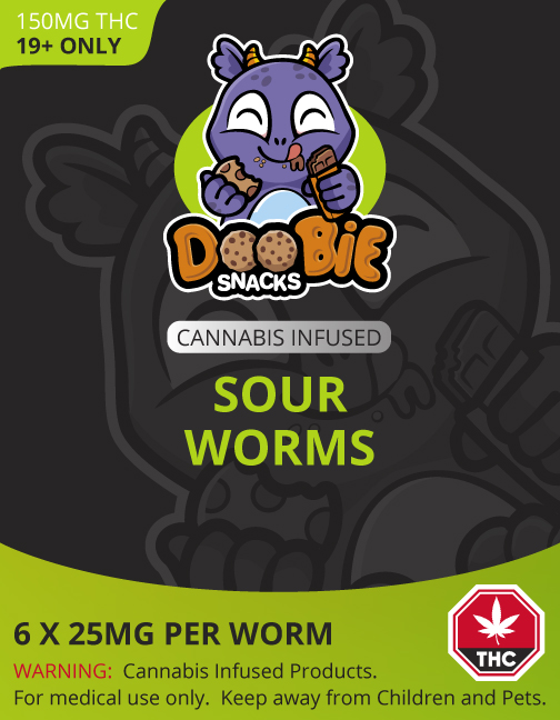 Buy Doobie Snacks – Sour Worms 150mg THC online Canada