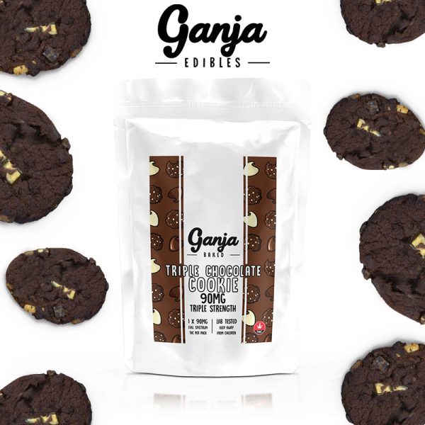 Buy Ganja Edibles – Triple Chocolate Cookie 90mg online Canada