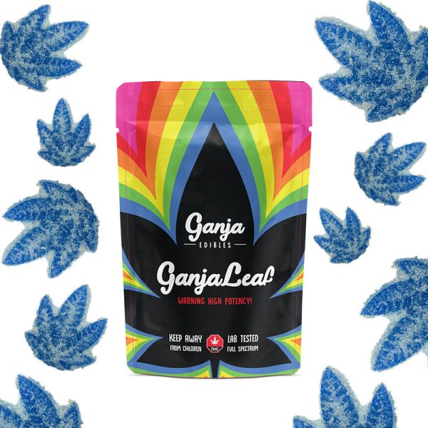 Buy Ganja Edibles – Ganja Leaf Sour Blue Raspberry 1250mg THC online Canada