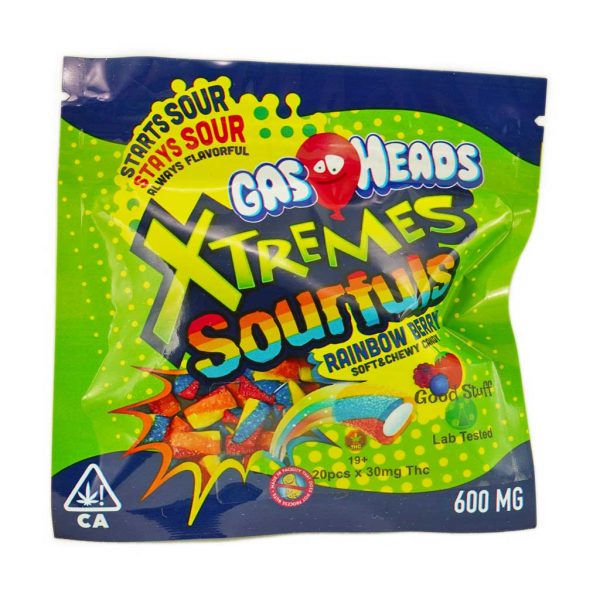 Buy Gas Heads Xtreme Bites Sourfuls – Rainbow Berry 600mg THC online Canada