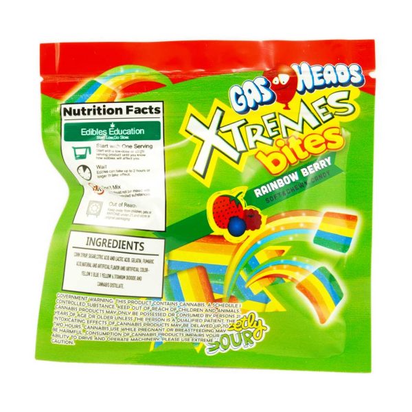 Buy Gas Heads Xtreme Bites – Rainbow Berry 600mg THC online Canada