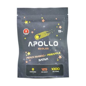 Buy Apollo Edibles – Peach Mango/Pineapple Shooting Stars 1000mg THC Sativa online Canada