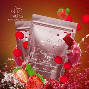 Buy Ripped Edibles – Strawberry Marshmellow 240mg THC online Canada