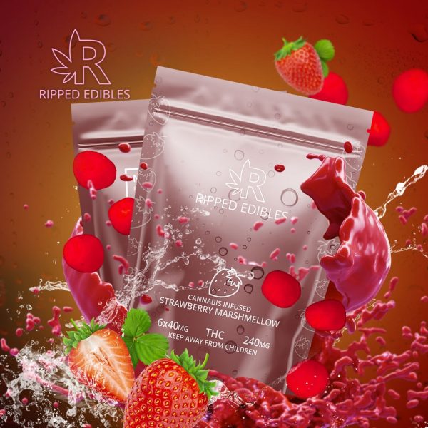 Buy Ripped Edibles – Strawberry Marshmellow 240mg THC online Canada