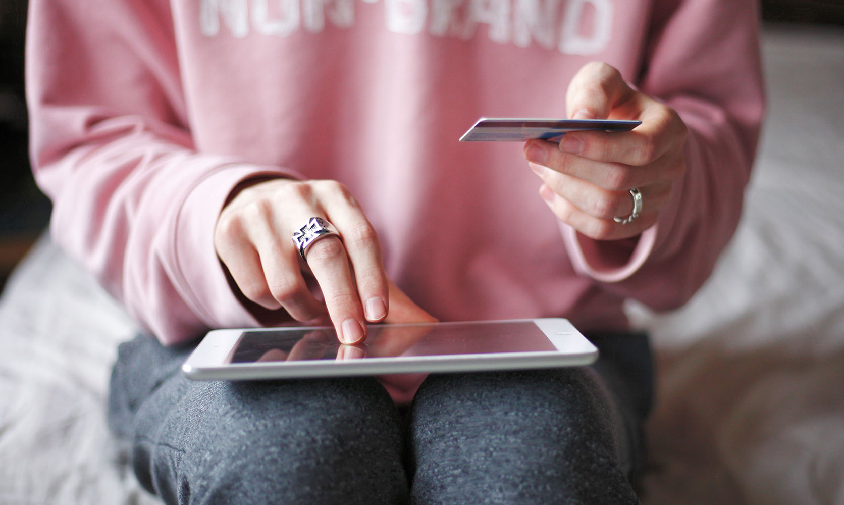 Adult woman shopping online after finding where to buy weed online. cannabis canada. buy online weeds.