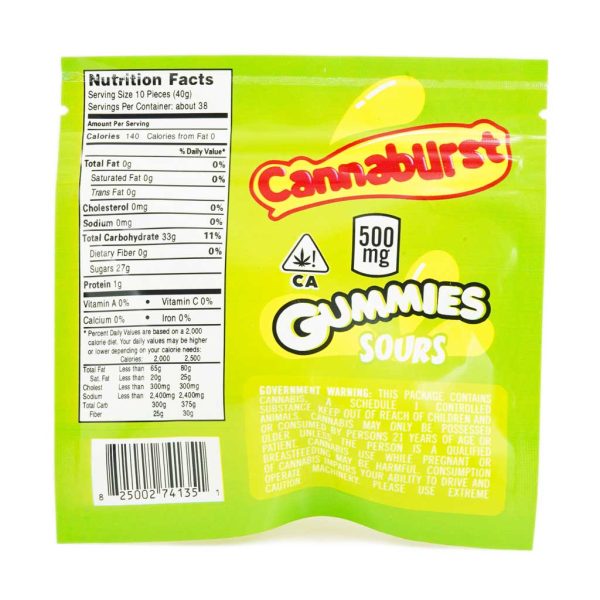 Buy Cannaburst Gummies – Sours 500mg THC online Canada