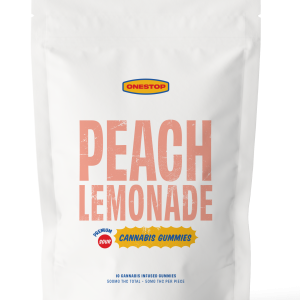 Buy One Stop – Sour Peach Lemonade THC Gummies 500mg online Canada