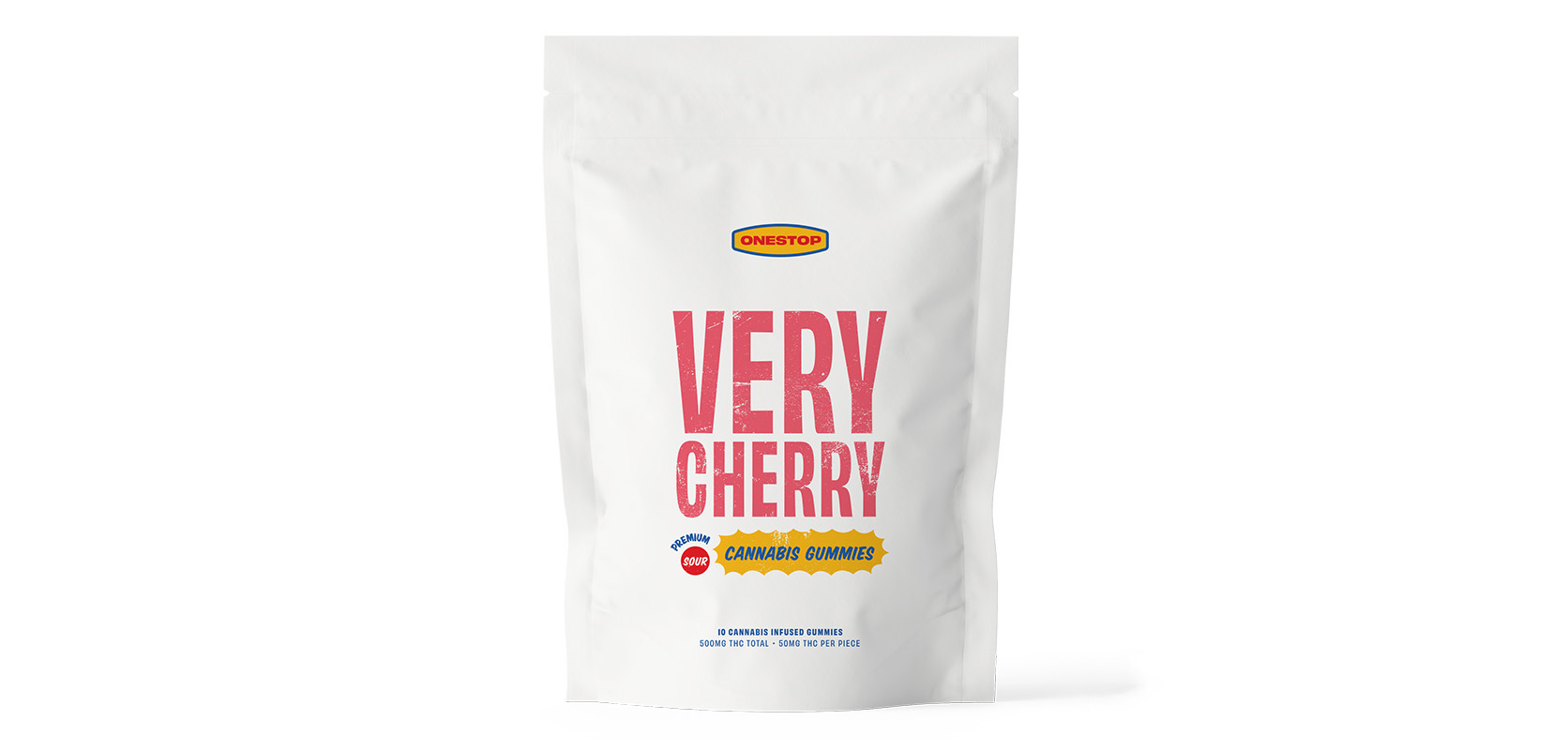 One Stop Sour Very Cherry THC Gummies 500mg for sale online dispensary.