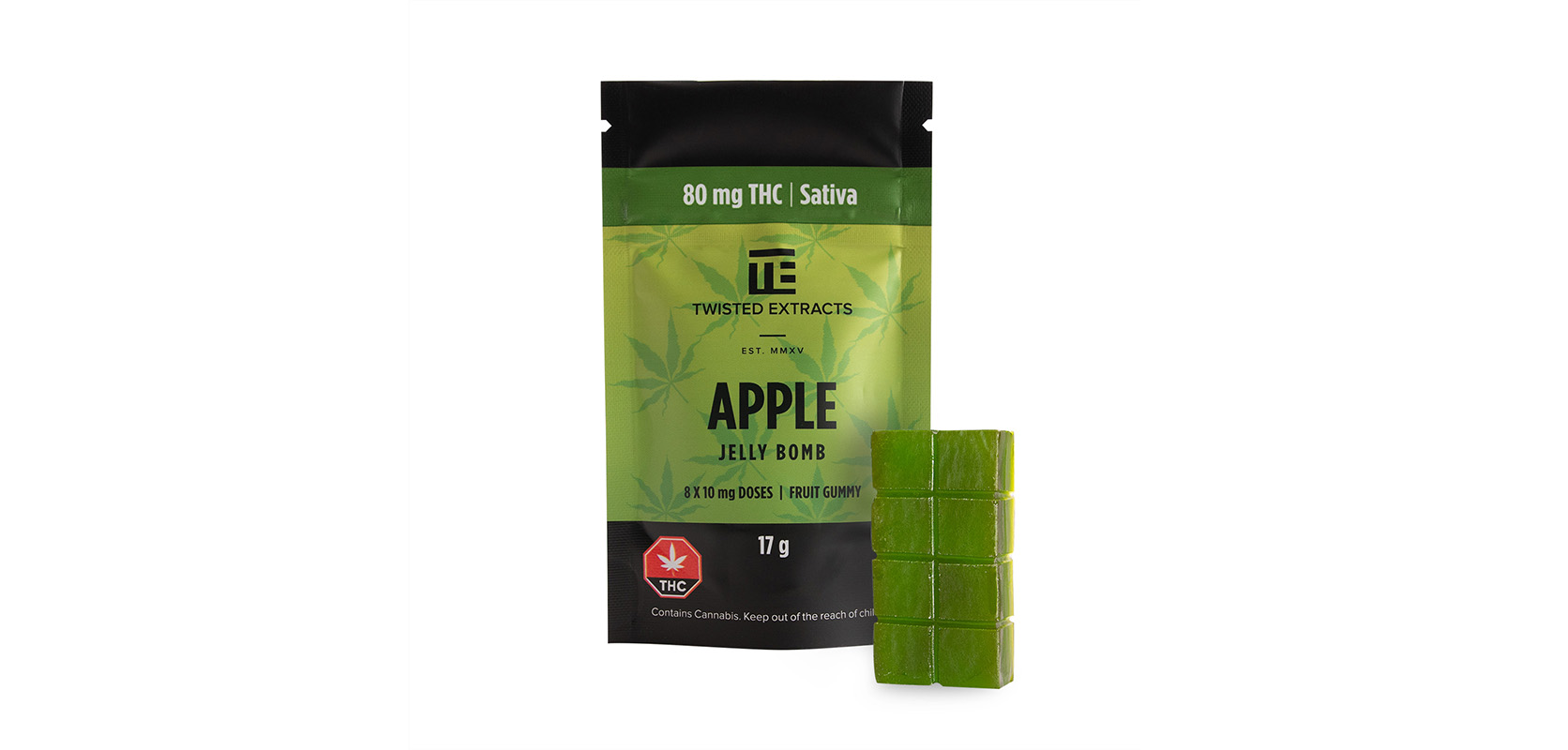 THC gummies Apple Jelly Bombs  from Twisted Extracts. Edible THC from Low Price Bud weed dispensary for edibles with THC.
