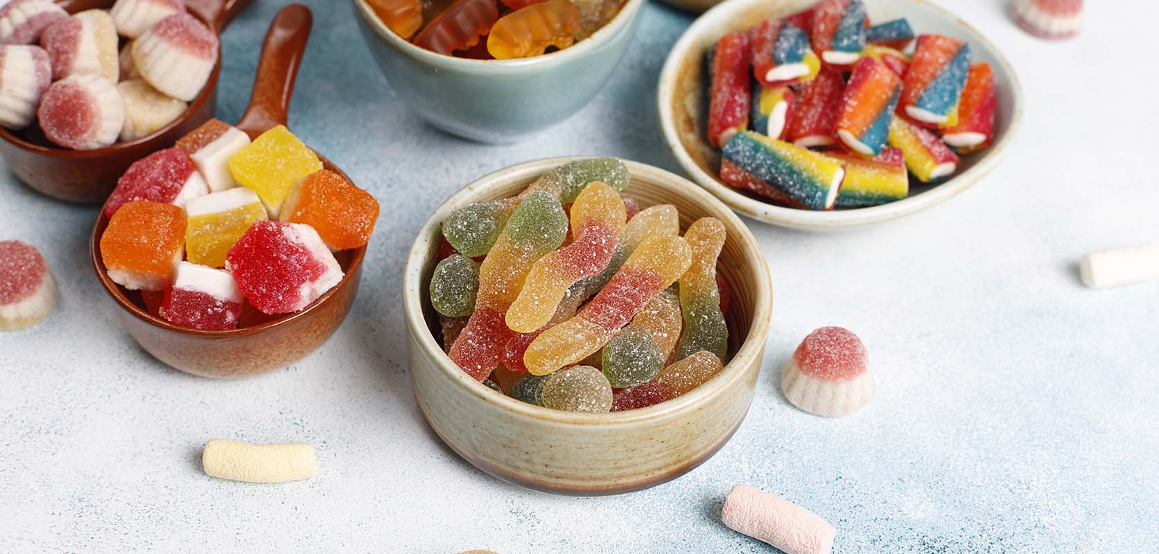 weed gummies and THC gummy bears and gummy worms from weed dispensary Low Price Bud. 
