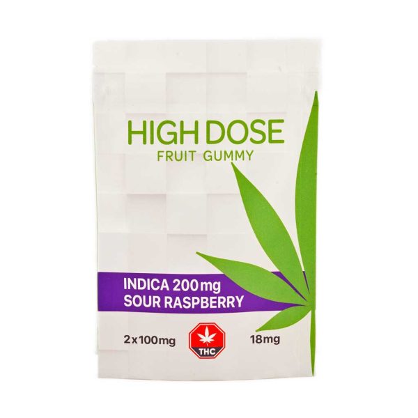 Buy High Dose Fruit Gummy – Sour Raspberry 200mg THC (Indica) online Canada