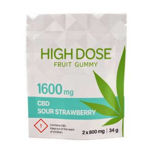 Buy High Dose Fruit Gummy – Sour Strawberry 1600mg CBD online Canada