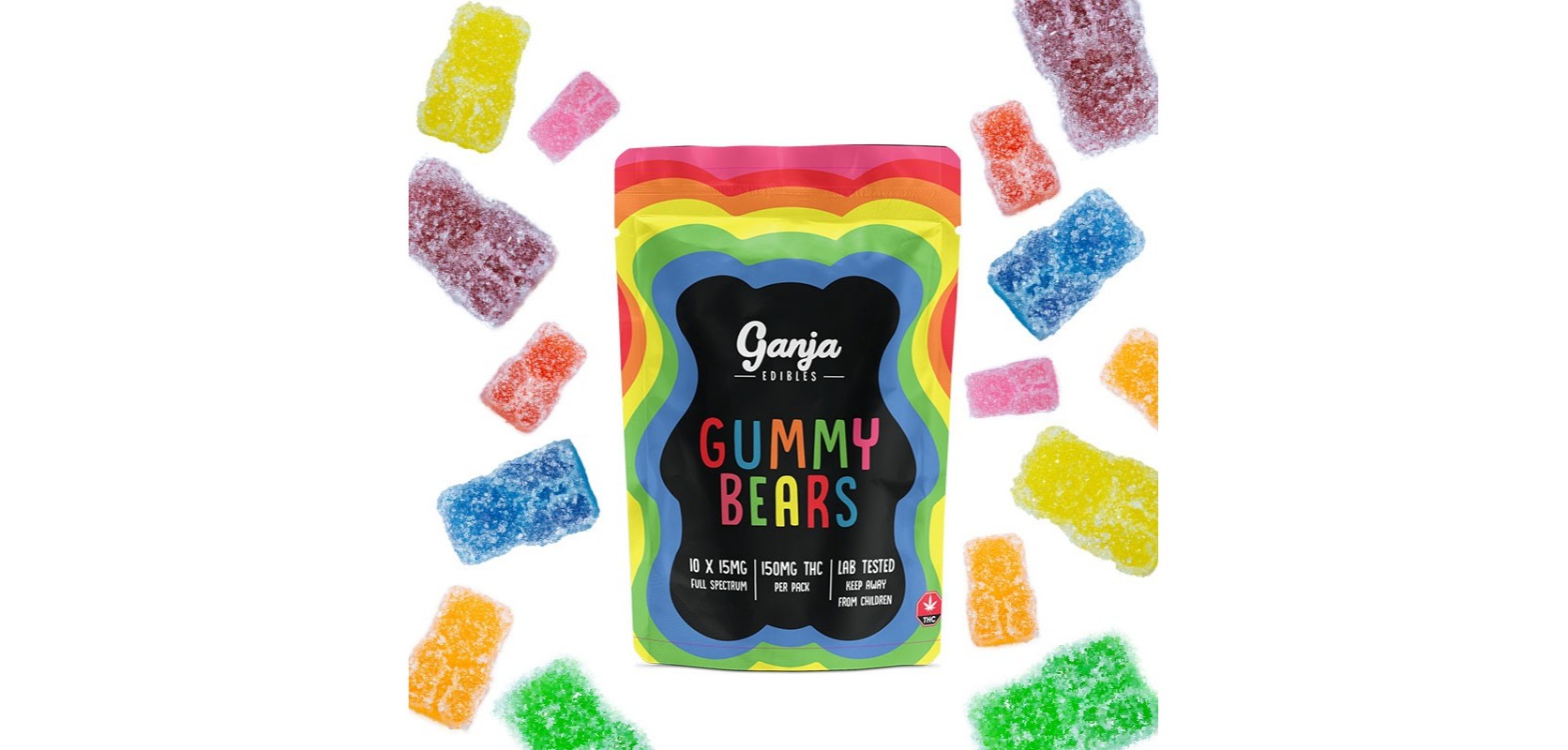 The Ganja Edibles – Sour Ganja Bears 150mg THC are a staple in every pothead's snack collection. 
