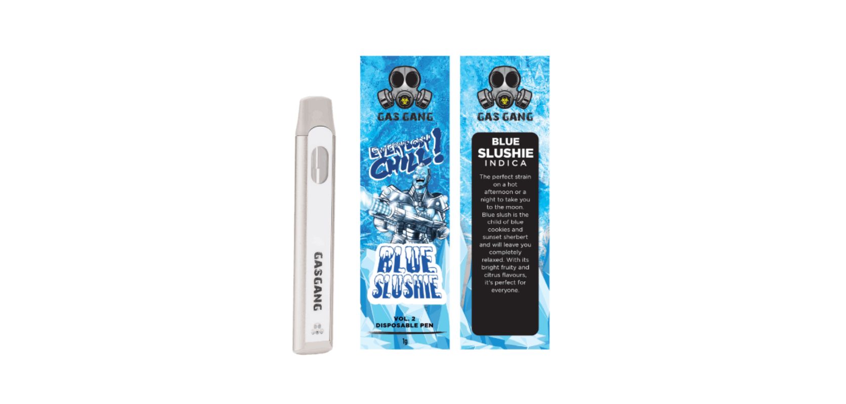 If you are on the hunt for the best disposable THC pen in Canada, you must try the Gas Gang – Blue Slushie Disposable Pen. 