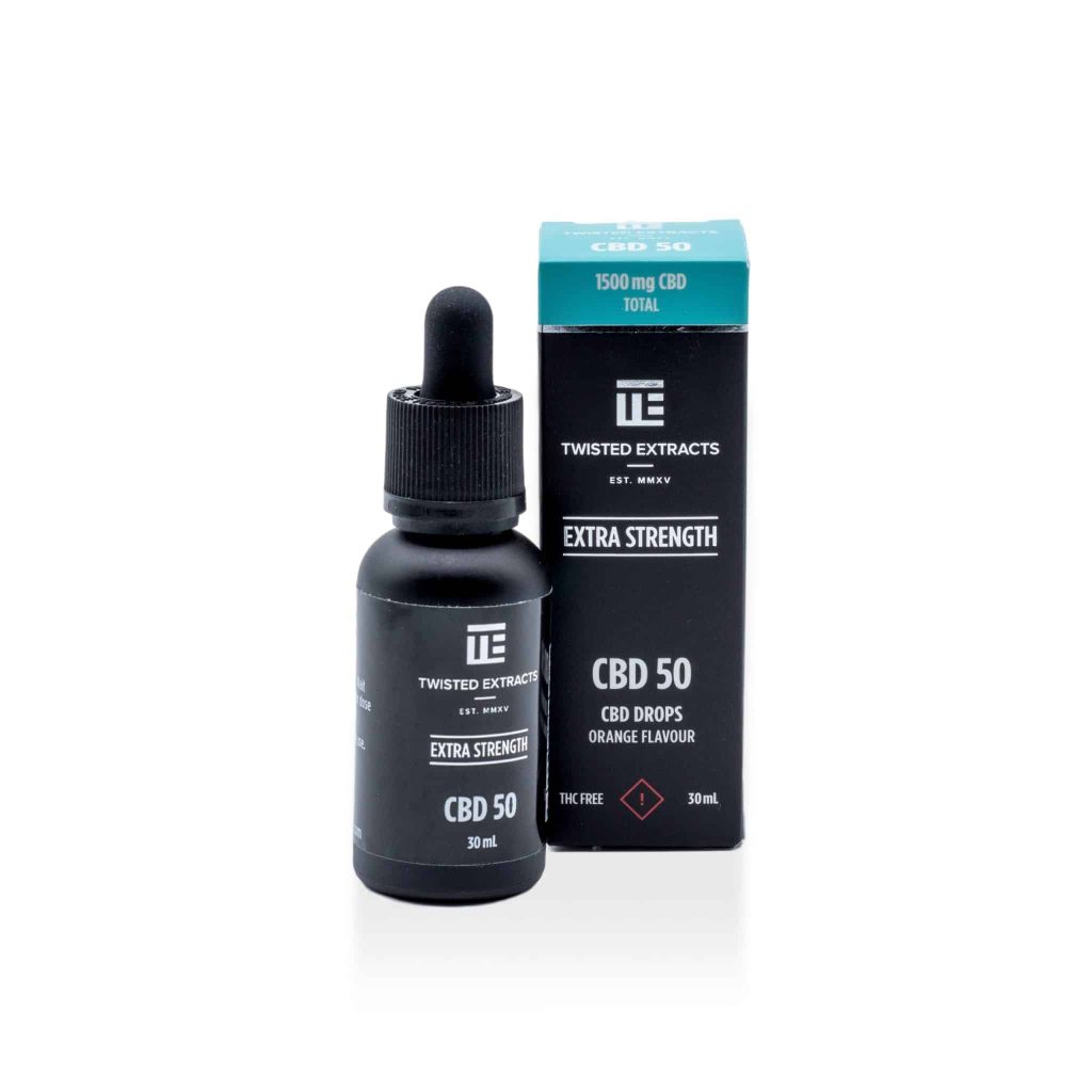 Buy Twisted Extracts CBD 50 Oil Tincture Drops 1500mg (Orange Flavour) online Canada