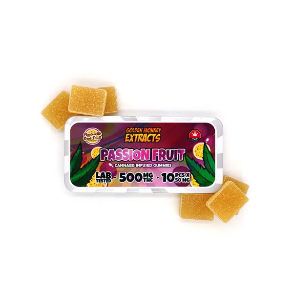 Buy Golden Monkey Extracts – Passion Fruit Gummy 500mg THC online Canada