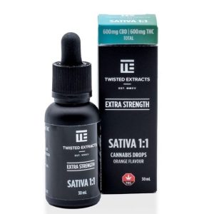 Buy Twisted Extracts 1:1 Sativa Oil Tincture Drops 600mg THC 600mg CBD (Orange Flavour) online Canada